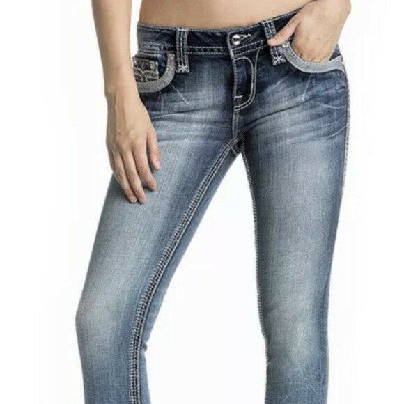 NWT! ROCK REVIVAL "KAMEA" SKINNY JEANS 28 MSRP$189 - Picture 11 of 15